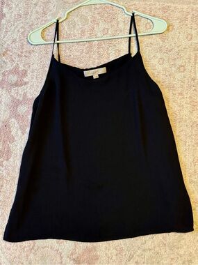 LOFT Black Spaghetti-Strap Camisole, Size Small